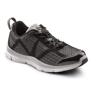 Dr. Comfort Jason Sneakers Black Silver Mesh Mens 11 W Athletic Diabetic Shoe